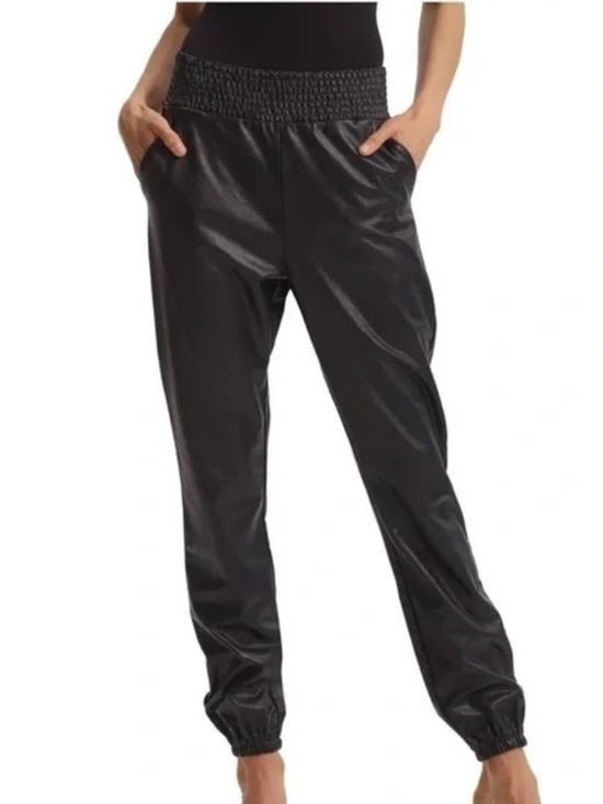 COMMANDO Faux Leather Black Joggers - Black - Size: S (B340) NWOT - Picture 2 of 8